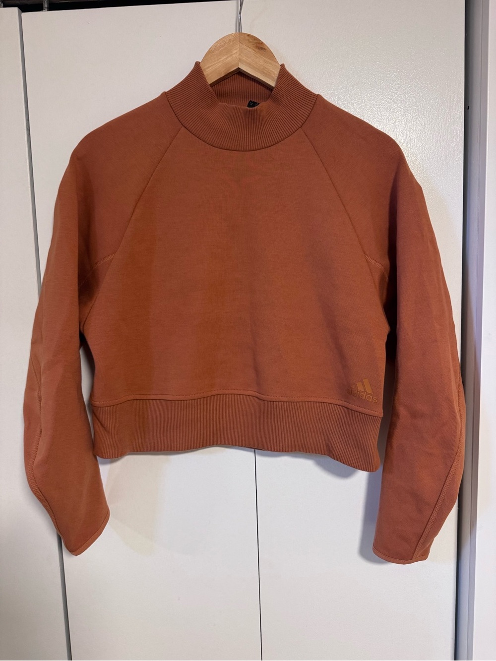 adidas Rust Cropped Mock Neck Sweatshirt